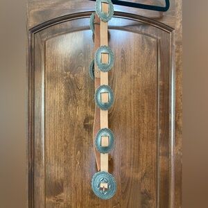 Denim & Supply Ralph Lauren Tan Leather w/7 Concho Belt Sz M